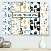 Katzen-Muster 2022 (Premium, hochwertiger DIN A2 Wandkalender 2022, Kunstdruck in Hochglanz)