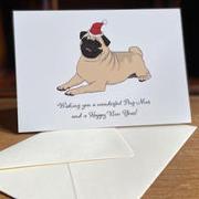 Mops Weihnachtskarte Wonderful Pug-Mas