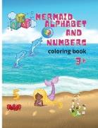 Mermaid alphabet and numbers coloring book