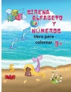 Libro para colorear del alfabeto y los números de las sirenas