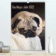 Das Mops-Jahr 2022 (Premium, hochwertiger DIN A2 Wandkalender 2022, Kunstdruck in Hochglanz)