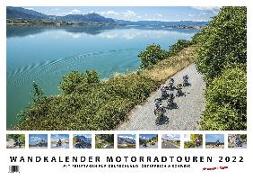 Foto-Wandkalender Motorradtouren 2022 DIN A2 quer mit Feiertagen für Deutschland, Östereich und die Schweiz - Mit Platz für Notizen