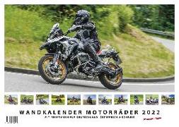 Foto-Wandkalender Motorräder 2022 A3 quer mit Feiertagen für Deutschland, Östereich und die Schweiz - Mit Platz für Notizen