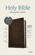 KJV Large Print Premium Value Thinline Bible, Filament-Enabled Edition (Leatherlike, Dark Brown Tile, Red Letter)