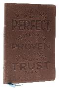 NKJV, Thinline Bible, Verse Art Cover Collection, Genuine Leather, Brown, Thumb Indexed, Red Letter, Comfort Print