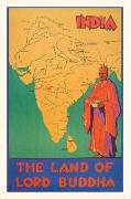Vintage Journal India, Lord Buddha Travel Poster