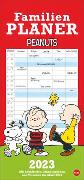 Peanuts Familienplaner 2023. Familienkalender mit 5 Spalten. Humorvoll illustrierter Familien-Wandkalender mit Snoopy, Charlie Brown und Co