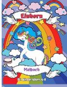Einhorn-Malbuch für Kinder Alter 4-8