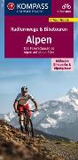 KOMPASS Radfernwegekarte Radfernwege & Biketouren Alpen - Übersichtskarte 1:500.000