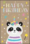 Doppelkarte. Happy birthday (Panda)