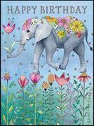 Doppelkarte. Mini - Happy Birthday (Elefant)