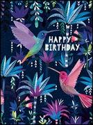 Doppelkarte. Mini - Happy Birthday (Kolibris)