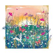 Doppelkarte. Gallery - Blank / Rabbit & Wild Flowers
