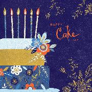 Doppelkarte. Indigo Dreams - Birthday Cake On Blue