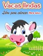 Libro para colorear de vacas lindas para niños