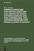Morphologisches zur orthologischen und pathologischen Differenzierung und zum Anpassungs- und Abwehrvermögen der menschlichen Placenta