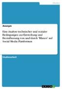 Eine Analyse technischer und sozialer Bedingungen zur Entstehung und Beeinflussung von und durch "Blasen" auf Social Media Plattformen