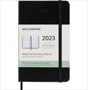 Moleskine 12 Monate Wochenkalender 2023, Pocket/A6, 1 Wo = 2 Seiten, vertikal, Fester Einband, Schwarz