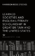 Learned Societies and English Literary Scholarship