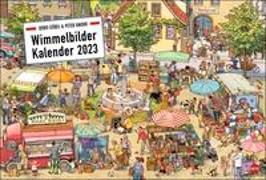 Wimmelbilder Edition Kalender 2023. Großer Wandkalender mit 12 spannenden Wimmelbildern zum Entdecken. Göbel & Knorr Kalender mit Suchbildern für Groß und Klein