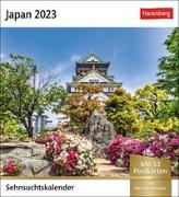 Japan Sehnsuchtskalender 2023. Fernweh in einem kleinen Kalender zum Aufstellen. Die schönsten Landschaften Japans als Postkarten in einem Tischkalender. Auch zum Aufhängen
