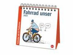Butschkow: Fahrrad unser Premium-Postkartenkalender 2023. Kleiner Kalender zum Aufstellen mit wöchentlichem Comic als Postkarte zum Sammeln und Verschicken