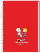 Peanuts Familienplaner Buch A5 2023. Familienkalender mit 5 Spalten. Liebevoll illustrierter Buch-Kalender mit Einstecktasche und Schulferien. Terminplaner mit 160 Seiten