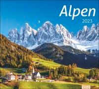 Alpen Bildkalender 2023. Beeindruckende Fotos schroffer Gipfel und luftiger Höhen in einem Wandkalender Großformat. Dekorativer Poster-Kalender für Bergfreunde