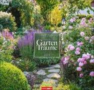 Gartenträume Kalender 2023. Wandkalender mit 12 Fotos romantischer Gärten. Farbenprächtiger Bildkalender für die Wand. Quadratischer Fotokalender