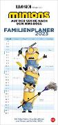 Minions Familienplaner 2023. Familienkalender mit 5 Spalten. Humorvoll illustrierter Familien-Wandkalender mit Schulferien und Stundenplänen