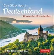 Das Glück liegt in Deutschland Postkarten-Kalender 2023. Kleiner Wochen-Kalender mit 53 besonderen Orten. Stimmungsvolle Foto-Motive zum Aufhängen und Aufstellen