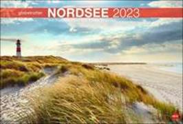 Nordsee Globetrotter Kalender 2023. Ein großer Fotokalender mit tollen Strandaufnahmen. Perfekter Wandkalender, um ein bisschen Urlaubsfeeling nach Hause zu bringen