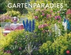 Gartenparadies Posterkalender 2023. Wandkalender mit 12 romantischen Garten-Fotos. Dekorativer Bildkalender für Gartenliebhaber. 44x34 cm. Querformat