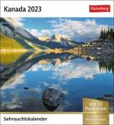 Kanada Sehnsuchtskalender 2023. Fernweh in einem kleinen Kalender zum Aufstellen. Die schönsten Landschaften Kanadas als Postkarten in einem Tischkalender. Auch zum Aufhängen