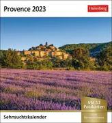 Provence Sehnsuchtskalender 2023. Kleiner Kalender zum Aufstellen, mit 53 Postkarten zum Sammeln und verschicken. Dekorativer Tischkalender 2023. Auch zum Aufhängen