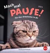 Mach mal Pause Postkartenkalender 2023. Kleiner Tierkalender mit lustigen Sprüchen. Kalender zum Aufstellen oder Aufhängen, mit witzigen Postkarten zum Sammeln und Versenden