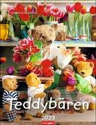 Teddybären-Kalender 2023. Foto-Wandplaner mit niedlichen Teddys. Jeden Monat ein liebevoll arrangiertes Bären-Foto im Format 30x39 cm. Mit Platz zum Eintragen