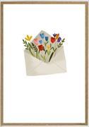 Doppelkarte. Briefumschlag mit Blumen