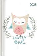 Ladytimer Lovely Owl 2023 - Eule - Taschenkalender A6 (10,7x15,2 cm) - Weekly - 192 Seiten - Notiz-Buch - Termin-Planer - Alpha Edition