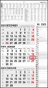 3-Monatskalender Kombi 2023 - Büro-Kalender 33x58,8 cm (geöffnet) mit Datumsschieber - Zettler - 957-0011