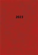Buchkalender rot 2023 - Bürokalender 14,5x21 cm - 1 Tag auf 1 Seite - wattierter Kunststoffeinband - Stundeneinteilung 7 - 19 Uhr - 876-0011