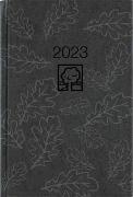 Wochenbuch anthrazit 2023 - Bürokalender 14,6x21 cm - 1 Woche auf 2 Seiten - 128 Seiten - mit Eckperforation - Notizbuch - Blauer Engel - 766-0721
