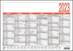 Namenstagekalender 2023 - A4 (29,7 x 21 cm) - 6 Monate auf 1 Seite - Tafelkalender - Plakatkalender - Jahresplaner - 905-0000