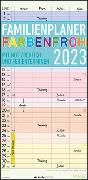 Familienplaner Farbenfroh 2023 mit 4 Spalten - Familien-Timer 22x45 cm - Offset-Papier - mit Ferienterminen - Wand-Planer - Familienkalender - Alpha Edition