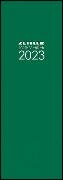 Tagevormerkbuch grün 2023 - Bürokalender 10,4x29,6 cm - 2 Tage auf 1 Seite - Einband mit Leinenstruktur - mit Eckperforation und Leseband - 801-0013