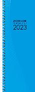 Tagevormerkbuch blau 2023 - Bürokalender 10,4x29,6 cm - 2 Tage auf 1 Seite - mit Eckperforation und Ringbindung - Tischkalender - 800-0015