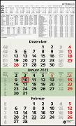 3-Monatskalender Recycling 2023 - 29,7x48,8 cm - mit Kopftafel und Datumsschieber - Blauer Engel - Mehrmonatsplaner - 956-0700