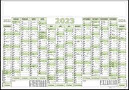 Plakatkalender 12 Monate 2023 - 59,4x42 cm - gerollt - mit Arbeitstage- und Wochenzählung - Posterkalender - Jahresplaner - 938-6111