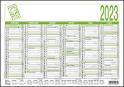 Arbeitstagekalender Recycling 2023 - A4 (29,7 x 21 cm) - 6 Monate auf 1 Seite - Blauer Engel - Tafelkalender - Plakatkalender - Jahresplaner - 907-0700