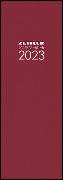 Tagevormerkbuch rot 2023 - Bürokalender 10,4x29,6 cm - 2 Tage auf 1 Seite - Einband mit Leinenstruktur - mit Eckperforation und Leseband - 801-0011